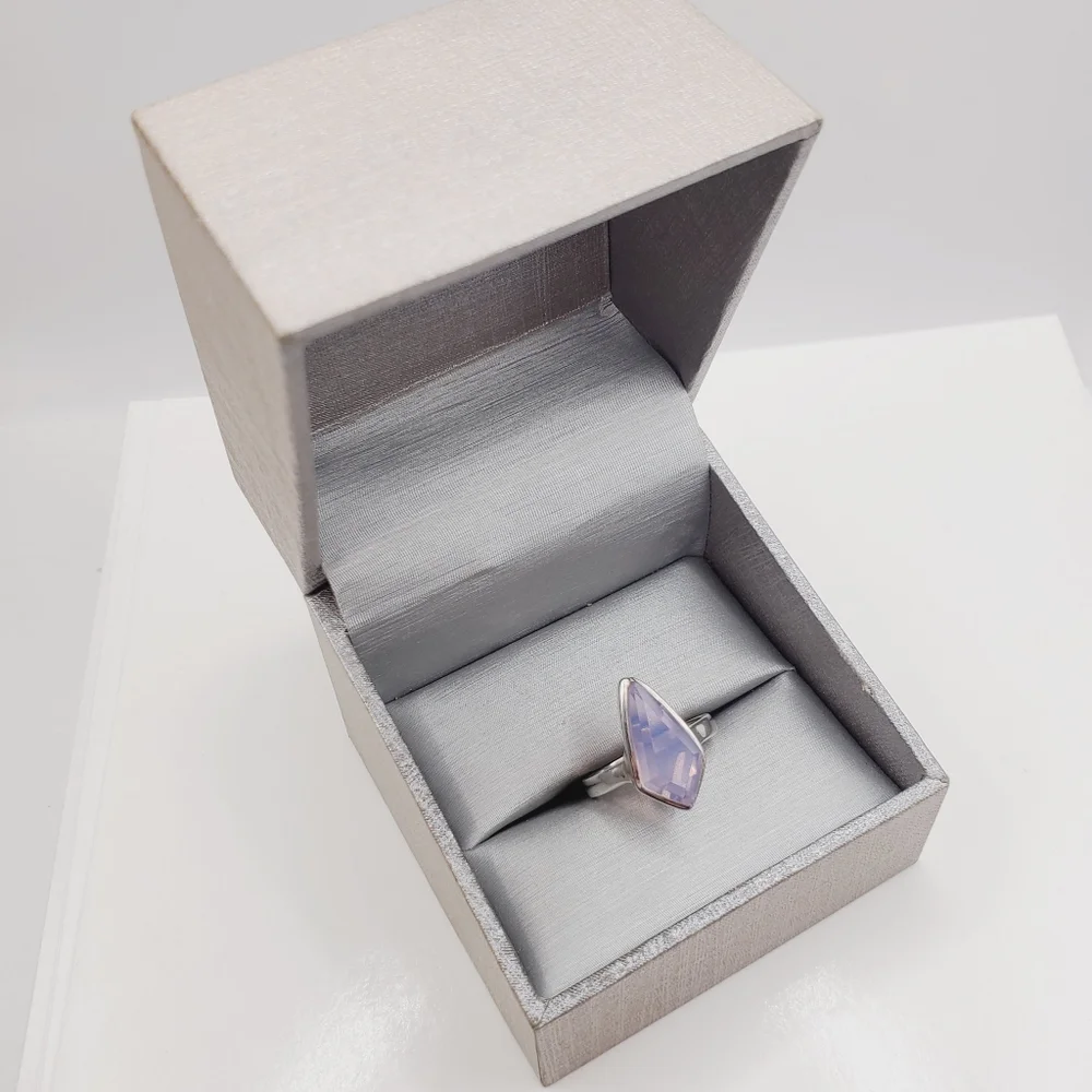 Silver Purple Lavendar Gemstone Ring - Picture 8 of 8